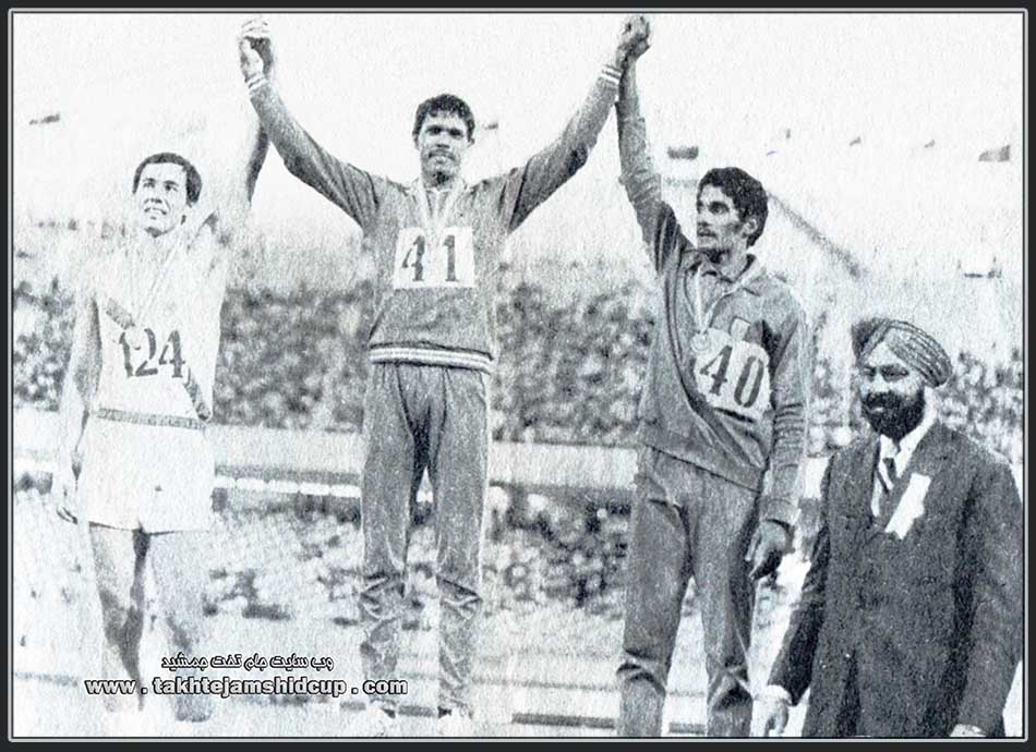  Decathlon, Tehran Asian Games 1974 : Vijay Singh Chauhan ( India ) - Junichi Onizuka ( Japan ) - Suresh Babu ( India ) 